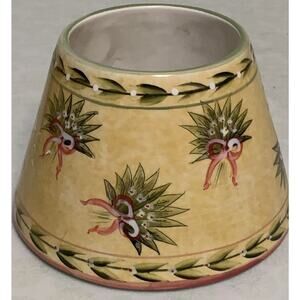 Yankee Candle Bows Bouquets Large Shade Candle Topper Yellow & Green RARE